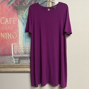 Eileen Fisher Rich Purple Round Neck Dress